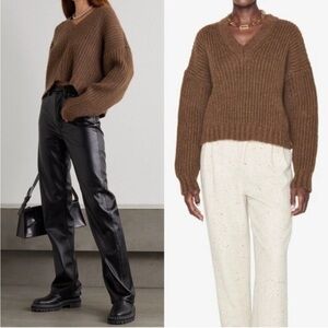 ANINE BING Marlowe V Neck Sweater Alpaca Wool
